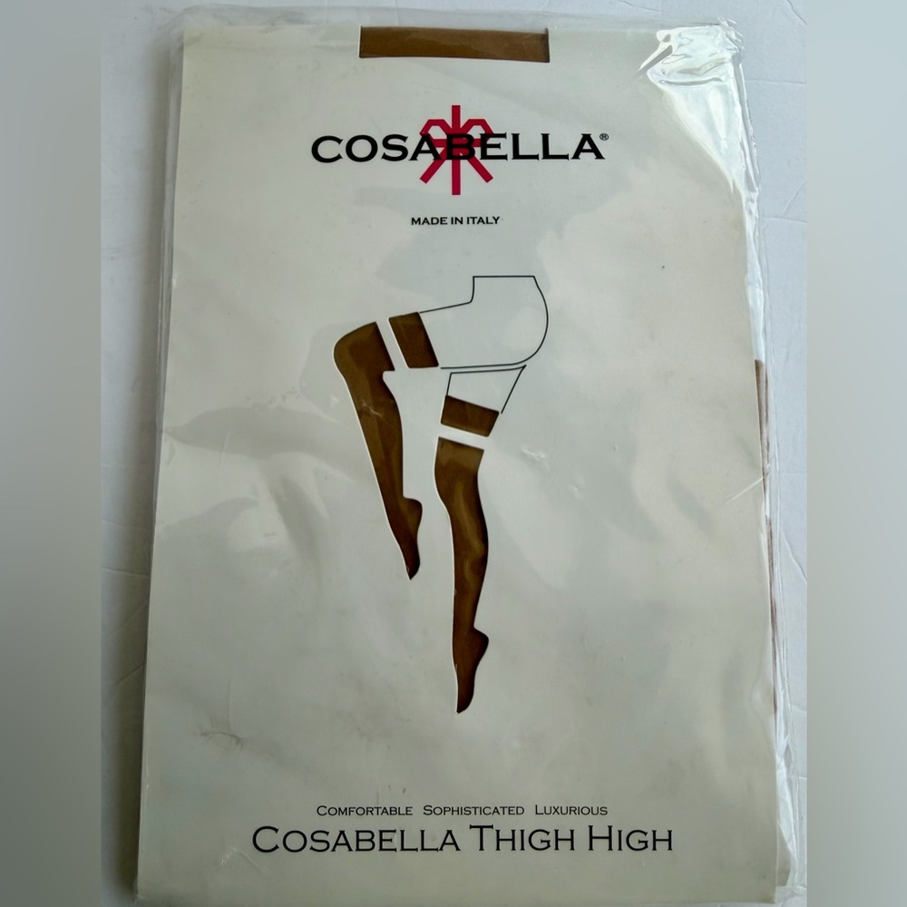 Cosabella Tan Sheer Smoothie Thigh Highs-size Small